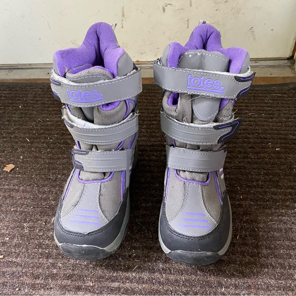 Totes Purple and Grey Snow Boots